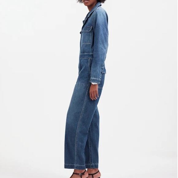 Madewell NWT Dewitt Wash Zip Front Iconic Utility Coverall Denim Jumpsuit XS - Picture 14 of 15